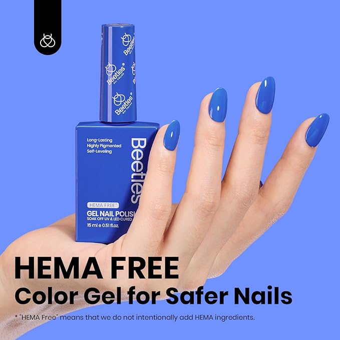 Beetles Blue Gel Polish - 15ml Hema Free Abyss Halo Blue Gel Polish Soak off Uv Led Lamp Nail Art Colorful Bottle All Season Manicure Gifts for Women