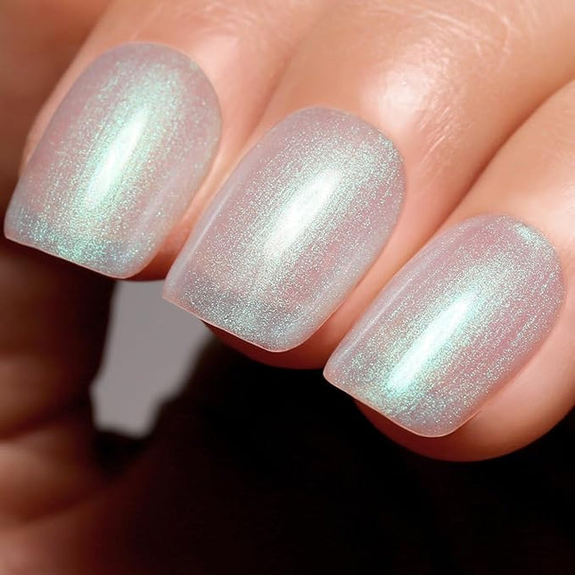 Imtiti Shimmer White Gel Nail Polish, 0.5fl.oz White Green UV/LED Soak Off Gel Polish Nail Art DIY Salon Design 1Pcs