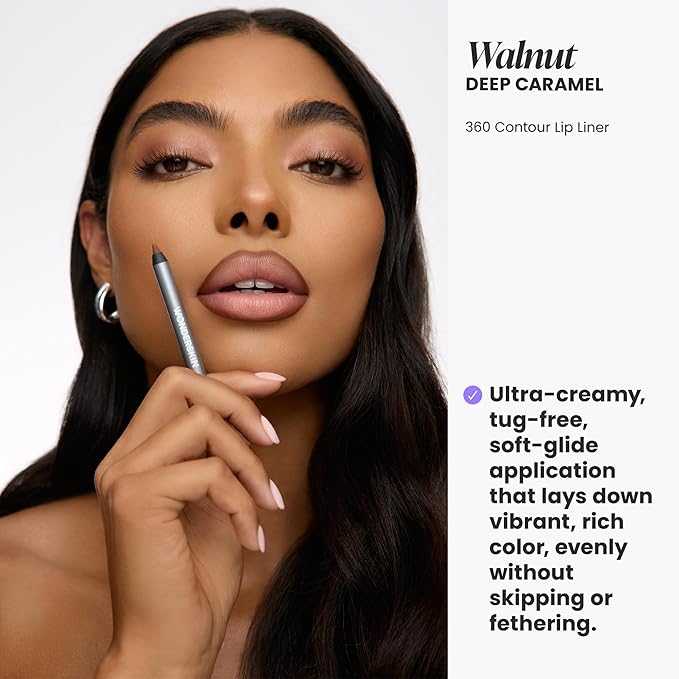Wonderskin Lip Liner Pencil - 360 Contour Lipliner, Long Lasting, Sharpenable Lip Pencil, Waterproof and Transfer-Proof Nude Lip Liner (Walnut)