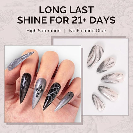 MelodySusie Sliver Glitter Gel Nail Polish,0.5fl oz Soak Off UV LED Sliver Sparkle Glitter Gel Polish Gift for Women Nail Art Manicure Salon DIY Nail Design Decoration at Home-1659