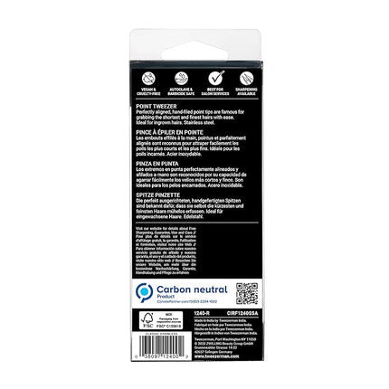 Tweezerman Steel Point Tweezer, Silver, 2 x 6 inches, Modern, Professional Quality for Eyebrow Precision, Facial and Ingrown Hair Removal