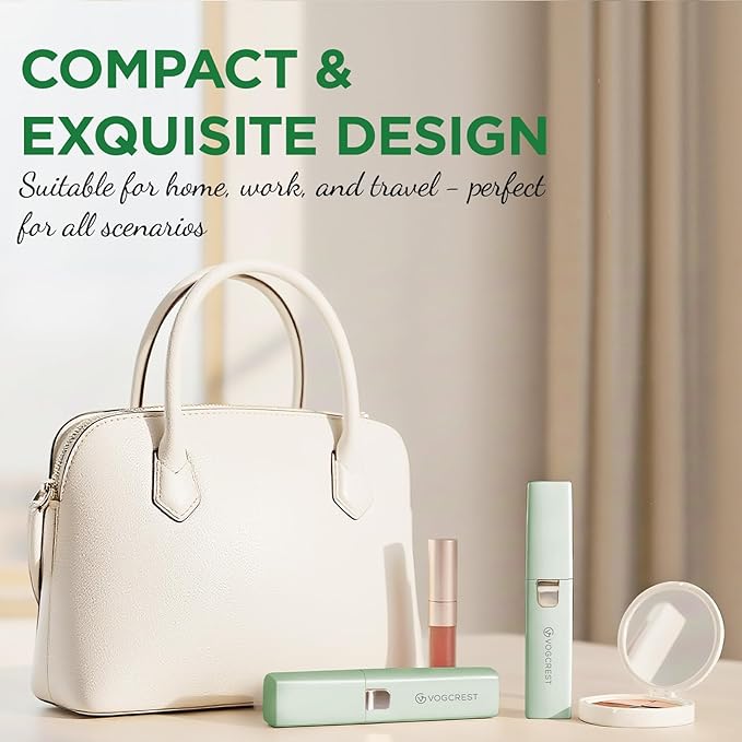 VOGCREST Hair Trimmer, 2 in 1 Facial Hair Remover & Eyebrow Trimmer for Women - Rechargeable, Portable, LED Light