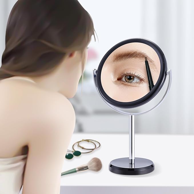MIYADIVA 20X Magnifying Mirror - Double Sided 1X & 20X Makeup Mirror with 360 Rotation Stand