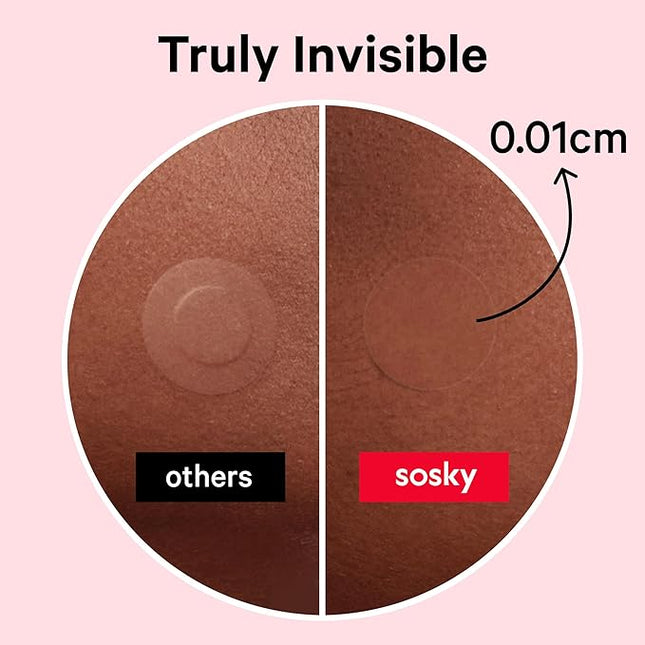 Sosky Pimple Patches for Face, Hydrocolloid Acne Patches with Salicylic Acid, Zit Stickers, Blemish Covers, 24 Count Invisible