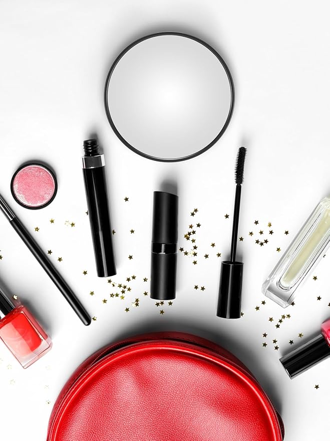 20X&40X Magnifying Mirrors with Suction Cups and 2 Tweezers Set，3.5 inches Magnified Makeup Mirror, Black, 2PCS