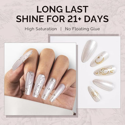 MelodySusie White Glitter Gel Nail Polish,0.5fl oz White Shimmer Soak Off UV LED Pure White Sparkle Glitter Gel Polish Gift for Women Nail Art Manicure Salon DIY Nail Design Decoration at Home-1746