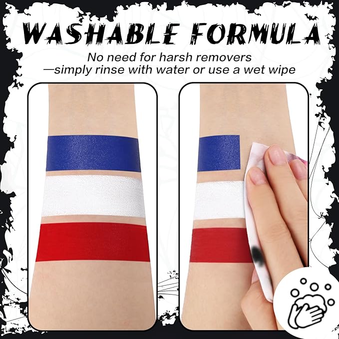 BOBISUKA Blue Face & Body Paint Stick Water-Based Washable Face Paint Makeup Stick for Halloween Avatar Smurf Mystique Skeleton Skull Clown, Cosplay, SFX, Sports Eye Black & Costume Party