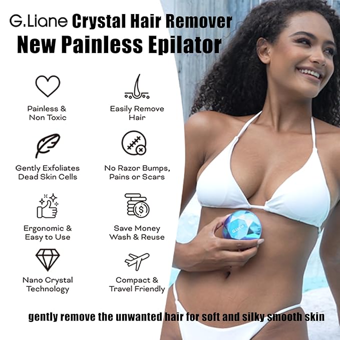 Crystal Hair Eraser,Painless Nano Hair Remover Exfoliation,Gentle and Efficient Glass Hair Removal Device Without Waxing,Natural Epilator for Women and Men(Royal Blue)