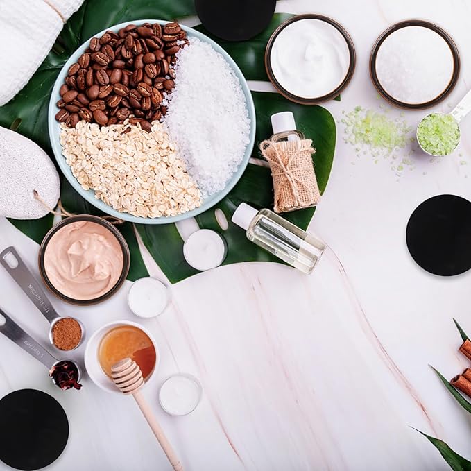 Amber Plastic Jars with Lids, 12 Pack Brown Body Scrub Jars Empty Refillable Containers Round Low Profile Samples Jars for Lotion, Body Butter, Sugar Scrub, Cream (7 OZ)