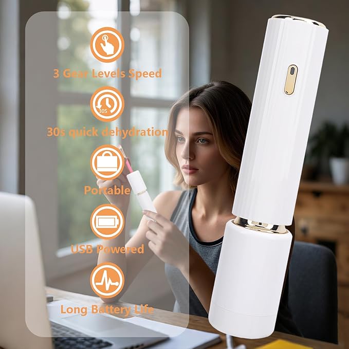 Electric Makeup Brush Cleaner, Fast Drying Makeup Brush Cleaning Machine, Portable Makeup Brush Spinner for All Brushes