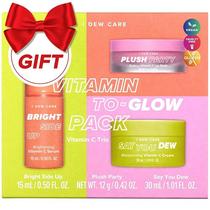 I DEW CARE Skin Care Set - Vitamin To Glow Pack | Kbeauty Facial Kit, Hydrating, Brightening, Moisturizing Glow Set, Vegan, Travel Size, Beauty sets for Teen Girls, Gifts for Women, Stocking Stuffers