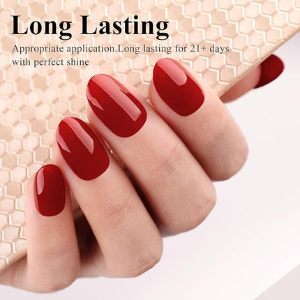 Imtiti Red Gel Nail Polish, 15ML Fire Brick Red Gel Polish Spring Summer LED UV Soak off, Gift for Christmas Holidays, 0.5 Fl Oz