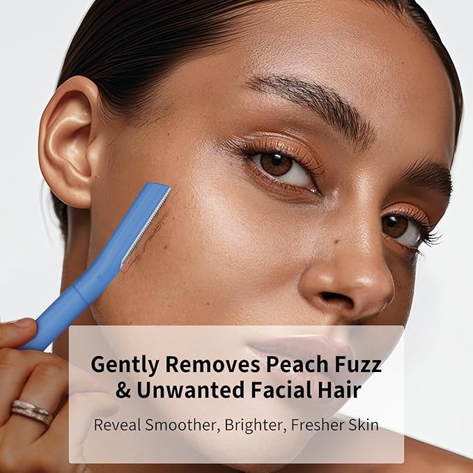Precision Dermaplane Razor, Face Razors for Women and Men, Eyebrow Razor, Dermaplaning Tool, Peach Fuzz Remover, Skin-friendly Microblades with Protective Cap