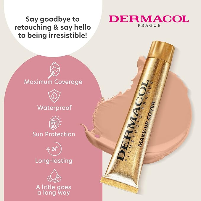 Dermacol Make-up Cover - Waterproof Hypoallergenic Foundation 30g 100% Original Guaranteed from Authorized Stockists Shade 210