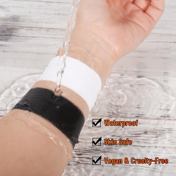 BOBISUKA Black & White Face Body Paint + Setting Powder + 3PCS Artist Brushes Face Painting Kit for Adult Large Capacity Professional Oil Based Cream Paints Palette For Halloween Clown Skeleton Vampir