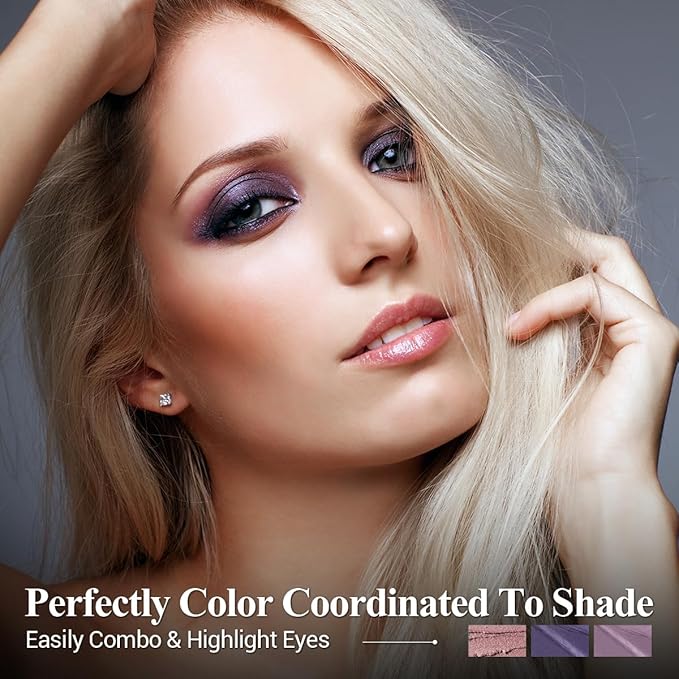 Purple Eyeshadow Stick 6PCS Set, Metallic Shimmer Matte Cream Eye Shadow Palette Brightener Pencil Crayon, Halloween Makeup - BLUEBERRY