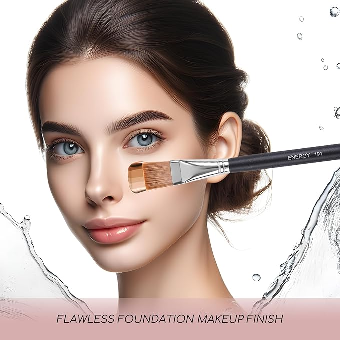 ENERGY Square Foundation Brush Professional Flat Facial Mask Brush for Blending Liquid Cream Foundation Emulsion Cosmetics Vegan Face Makeup Brush