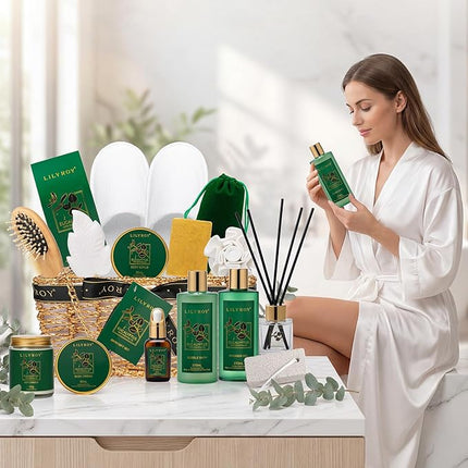 18-Piece Valentines Day Gifts for Women - Luxury Spa Gift Basket Set Bath and Body Care Kit for Men | Gift for Mothers Day Fathers Day Birthday Christmas Gifts Great for Holidays & Special Occasions