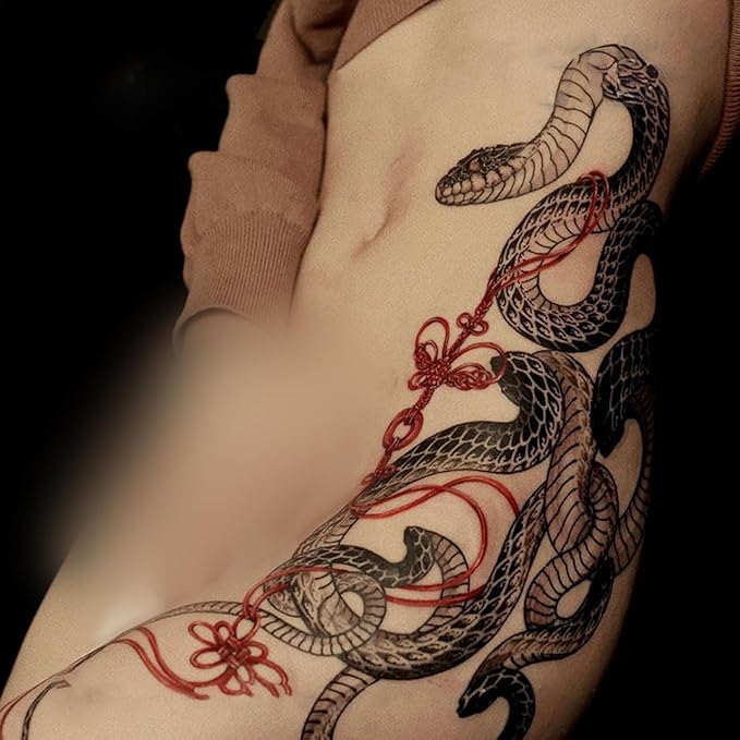 Large Temporary Tattoos Women Temporary Neck Tattoos Temporary Realistic Flower Chest Tattoo for Adults (TS08)