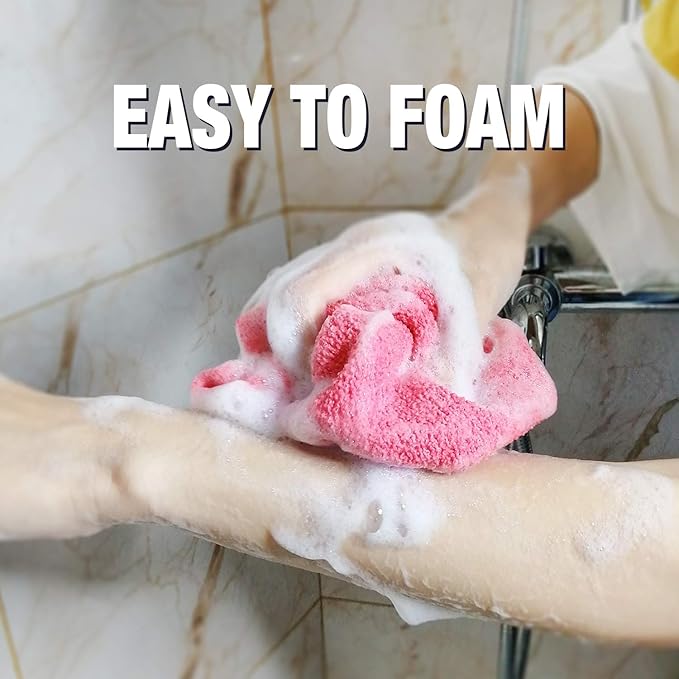 Evridwear Exfoliating Back Scrubber for Shower - Double-Sided Body Scrubber with Handles, Deep Clean, Massage & Exfoliate Back Washer for Men & Women, Invigorates Skin & Circulation