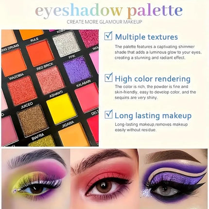 K'APEINE Colorful Eyeshaow Palette, 45Colors Matte Shimmer Eyeshadow Metallic Eye Shadow Palettes Professional Rainbow Makeup Pallet Long Lasting Blendable Make Up Eye Shadows Cosmetics for Women