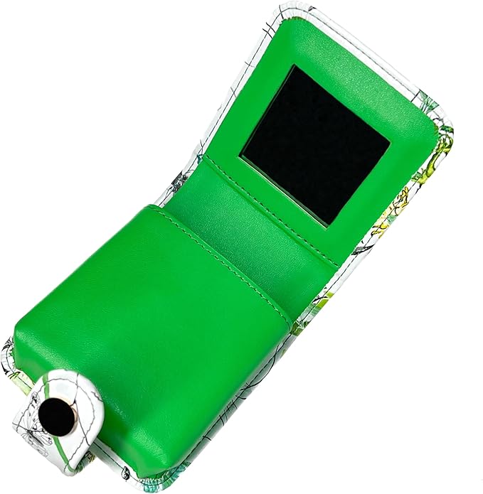 Cockatoo Leather Lipstick Case with Mirror Makeup Holder Portable Small Cosmetic Bag for Women More Colors