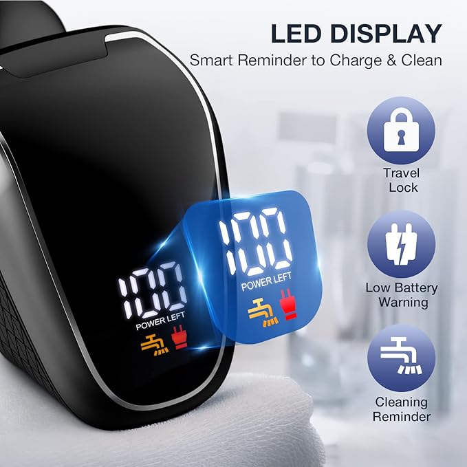 Head Shavers for Bald Men: 5-in-1 Electric Razor - Waterproof Shaving Grooming Kit for Balder - Turbo Speed & Precision Blades (Black)