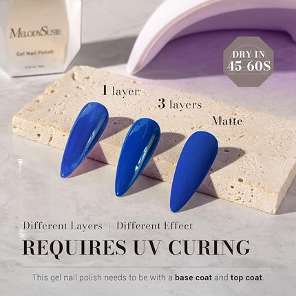 MelodySusie Sapphire Blue Gel Nail Polish,0.5fl oz Nail Polish Soak Off UV LED Royal Blue Gel Polish Gift for Women Nail Art Manicure Salon DIY Nail Design Decoration at Home-269-A2107