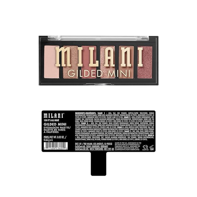 Milani Gilded Mini Eyeshadow Palette with 6 Matte & Shimmer Hues - It's All Ros√©