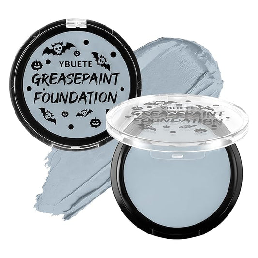 Grey Cream Face Body Painting Foundation, Professional Waterproof Oil Based Grey Face Paint Halloween SFX Skeleton Ghost Goth Cosplay Makeup Face Paint for Adult Costume Party