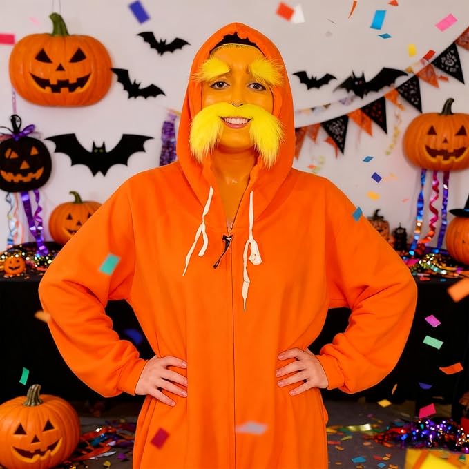 Mysense Orange Face Body Hair Paint Stick,Water Based Washable Temporary Hair Color,Non-toxic Cream Body Paint for Halloween Costume Pumpkin Cosplay Makeup,0.5oz