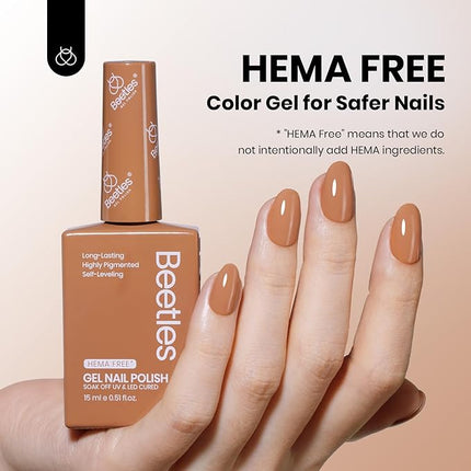 beetles Gel Polish Hema Free Brown Gel Nail Polish Soak Off Uv LED Nail Lamp 15ml DIY Home Manicure Salon Gift for Women Beyonce Caramel