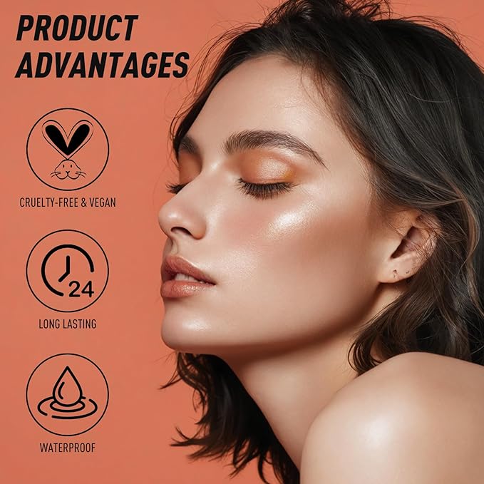 Highlighter Makeup Palette Shimmer Glitter Face Body Illuminator Highlighter Makeup Kit Long Lasting Highly Pigmented Highlighters Makeup Palette #1 Tulip White