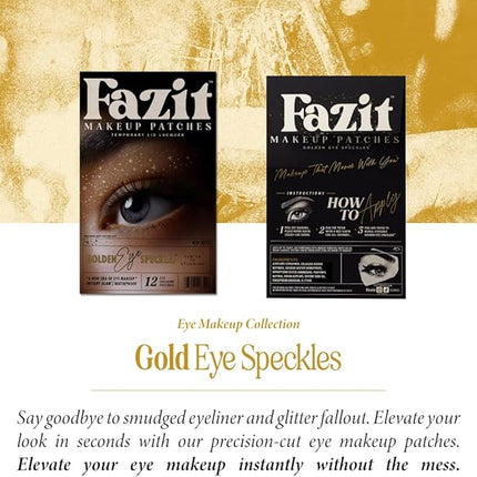 Fazit Makeup Patches - Golden Eye Speckles - Glow Up Make-Up Patches - Cute Glitter Makeup Accessories for Women - Cosmetic Glitter for Face