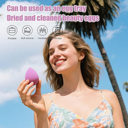 BS-MALL 10 Pcs Premium Makeup Sponges For Foundation - Makeup Blending Sponge Set With Finger & Triangle Puffs For Multi-purpose Use, Travel Essential & Daily Makeup (Diamond)