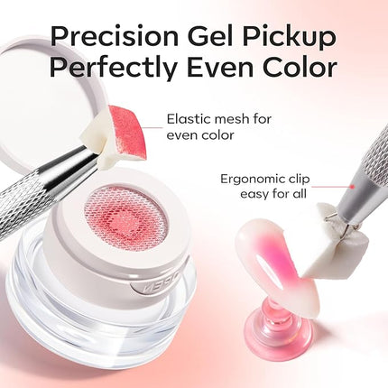 modelones Pat Paint Gel Nail Polish, 2 Colors Soak Off UV Patting Gel Polish Pigmented Colors for Ombre & Gradient & Blush Blooming & French Tip Nail Art, Radiant Red