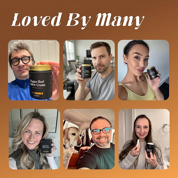 Non-Greasy Beef Tallow for Face Moisturizer Cream 5OZ Shea Butter, Vitamin E, Whipped Grass Fed Beef Tallow for Skin, Body, Hair, Lotion for Women & Men, Anti-Aging Face Moisturizer