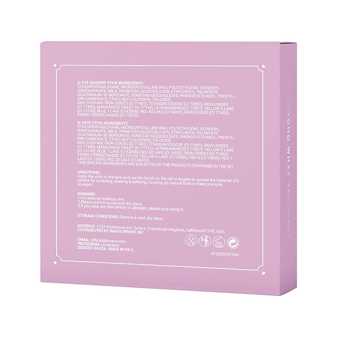 Purple Eyeshadow Stick 6PCS Set, Metallic Shimmer Matte Cream Eye Shadow Palette Eyeliner Brightener Pencil Crayon Halloween Makeup- LAVENDER