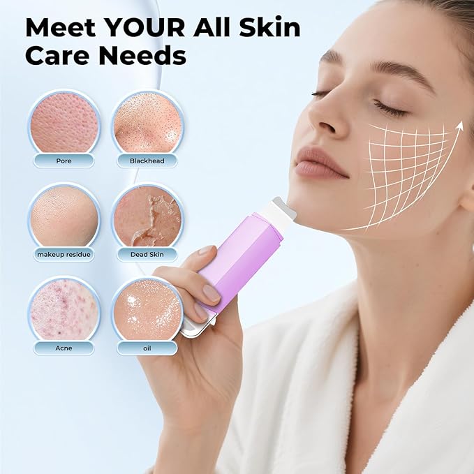 Blackhead Remover Tool Face Scrubber: PETYDOOT Double-Headed Face Spatula Skin Scrubber, Nose Pore Cleaner Blackhead Remover for Facial Deep Cleansing Skin Care Tool for Men & Women(Purple)