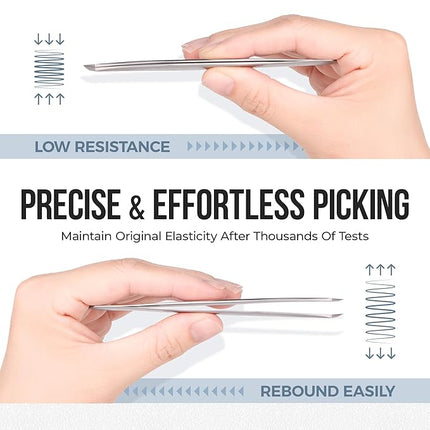 LASHVIEW Lash Tweezer, High Precision Stainless Steel Volume Eyelash Tweezers, Eyelash Extension Tweezers for Profissional Grafting lash Extension, LT02