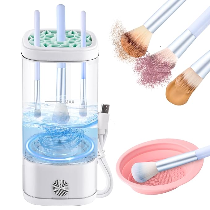TADOPRO Electric Makeup Brush Cleaner 7000RPM Automatic Efficient Cleaner for All Types of Makeup Brushes, Cosmetic Makeup Brush Cleaner Machine, Makeup Brush Cleaning Solution