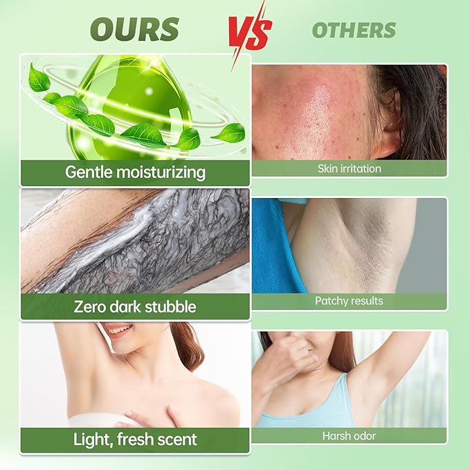 Hair Removal Cream For Women - Painless Body Hair Remover Sensitive Skin Hair Removal For Back Legs Fast And Gentle 3.38 Fl Oz