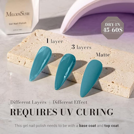 MelodySusie Blue Gel Nail Polish,0.5fl oz Nails Soak Off UV LED Bright Blue Gel Polish Gift for Women Nail Art Manicure Salon DIY Nail Design Decoration at Home-415