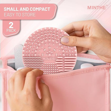 MINTHE™ Makeup Brush Cleaner Mat | 2 Pack | Silicone Make up Cleaning Pad