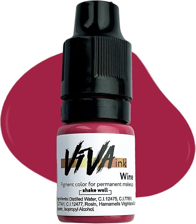 Lip Pigment – Wine – Permanent Lip Makeup – Microblading Ink for Durable and Colorful Lips – Long Lasting Color Lip Cosmetics (0.2 oz)