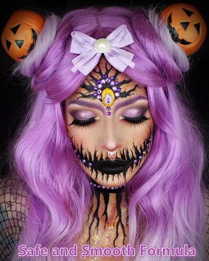 Go Ho Pastel Purple Face Paint,Waterproof Oil Based Cream Light Purple Face Body Paint for Halloween Cosplay SFX Ursula Makeup