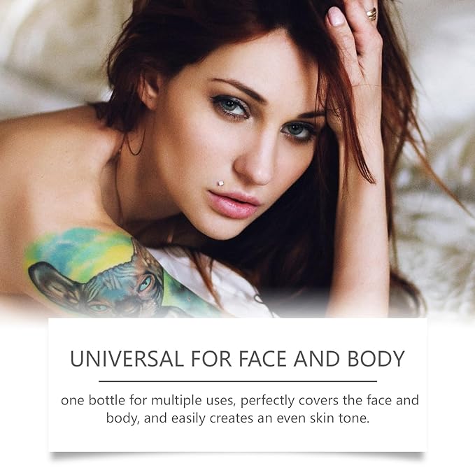 All Over Complexion Perfector, Body Coverage Perfector, Tattoo Cover-up Makeup, Transfer-Resistant Body Makeup, Long Last Body Foundation(Dark Brown)