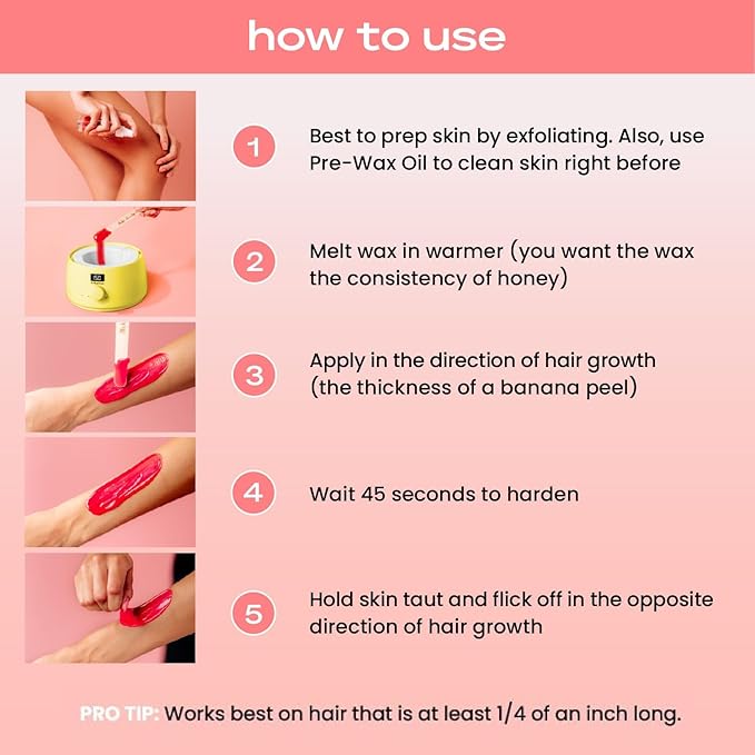 KoluaWax Premium Waxing Kit for Women - Hot Melt Hard Wax Warmer for Hair Removal, Eyebrow, Bikini, Legs, Face, Brazilian Wax - Machine, 4-Pack Beads, Accessories, Sun