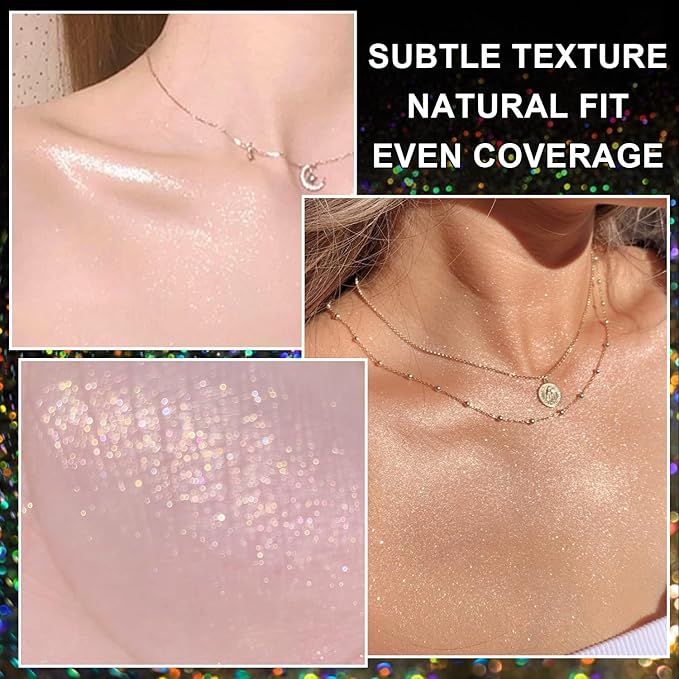 Hair and Body Glitter Spray – Holographic Body Glitter, Long-Lasting Quick-Dry Silver Glitter Hairspray, Shimmer Spray for Face, Clothes, Festival, Rave, Stage, Prom Party Makeup