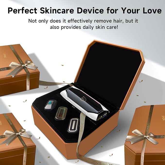 JOVS Laser Hair Removal, 37°F Painless Hair Removal Device with Sapphire Ice-Cooling, 3 in 1 Hair Removal & Skin Rejuvenation for Women and Men, 8 Modes Skin Care for Whole Body, Touch Screen, White